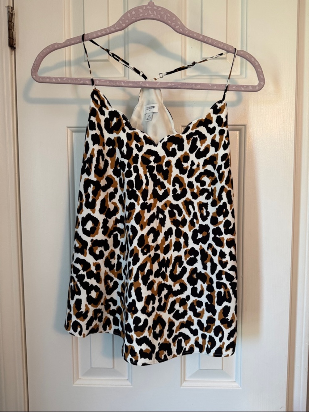 J. Crew Leopard Print Silk Cami - White, Black & Brown (12)
